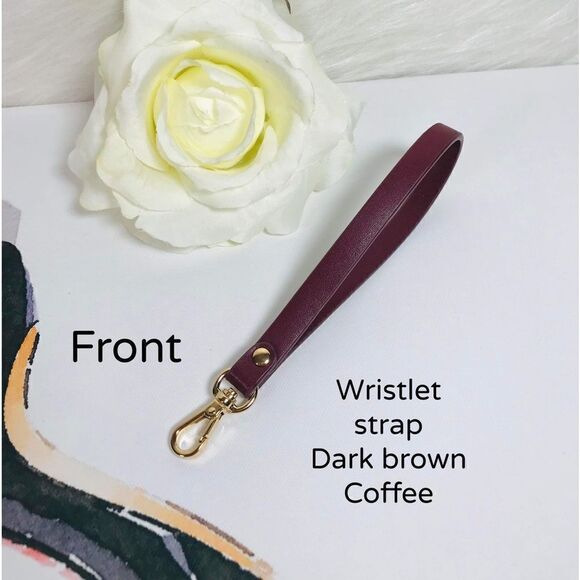 WRISTLET STRAP LEATHER DARK BROWN COFFEE - Picture 1 of 6